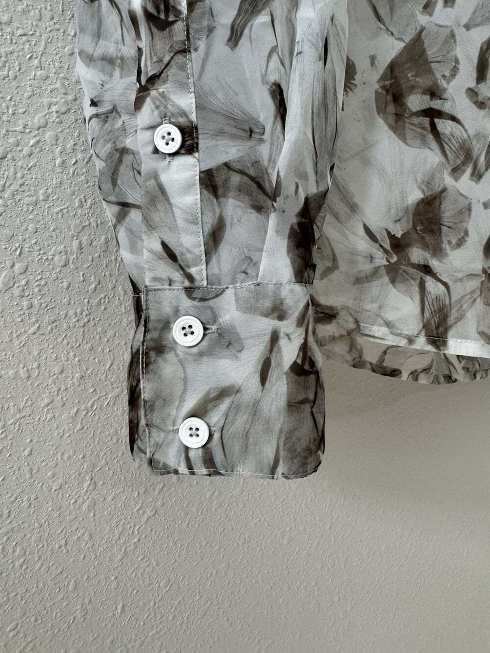 rag & bone New York Sheer Button-Up Blouse - Abstract Print - XXS - Picture 3 of 8